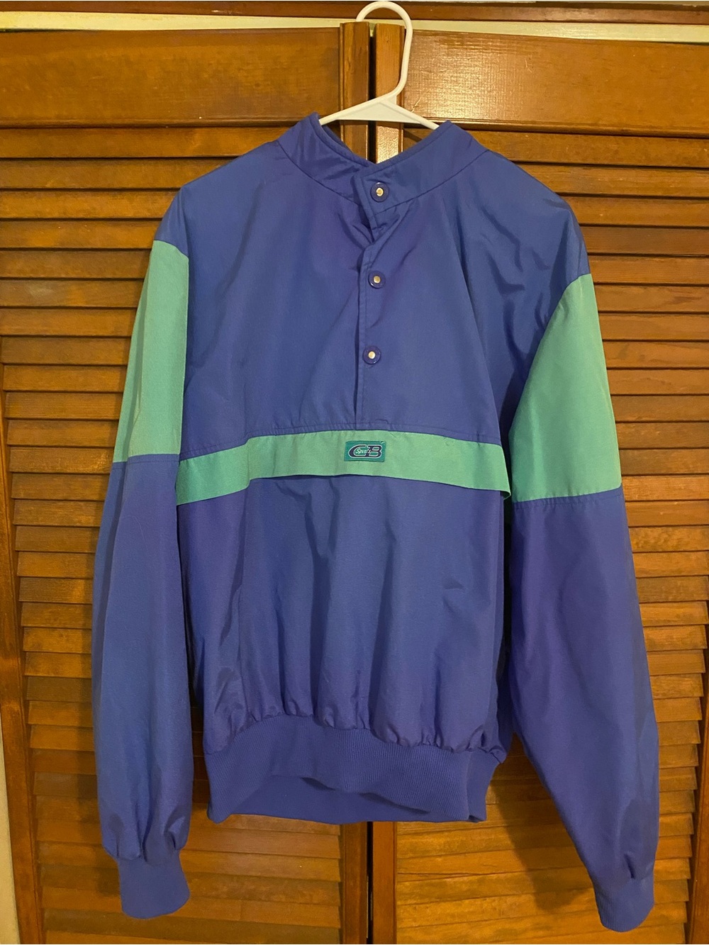 Vintage 80s/90s CB Sports color-block nylon pullover windbreaker